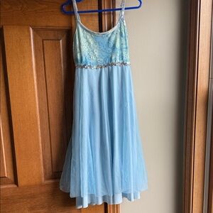 Girls Dance/Dress Up Light Blue Dress with Sequin Details